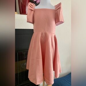 Adorable Peach Filipiniana 1-2 year old Dress for a Girl with Puff Sleeves